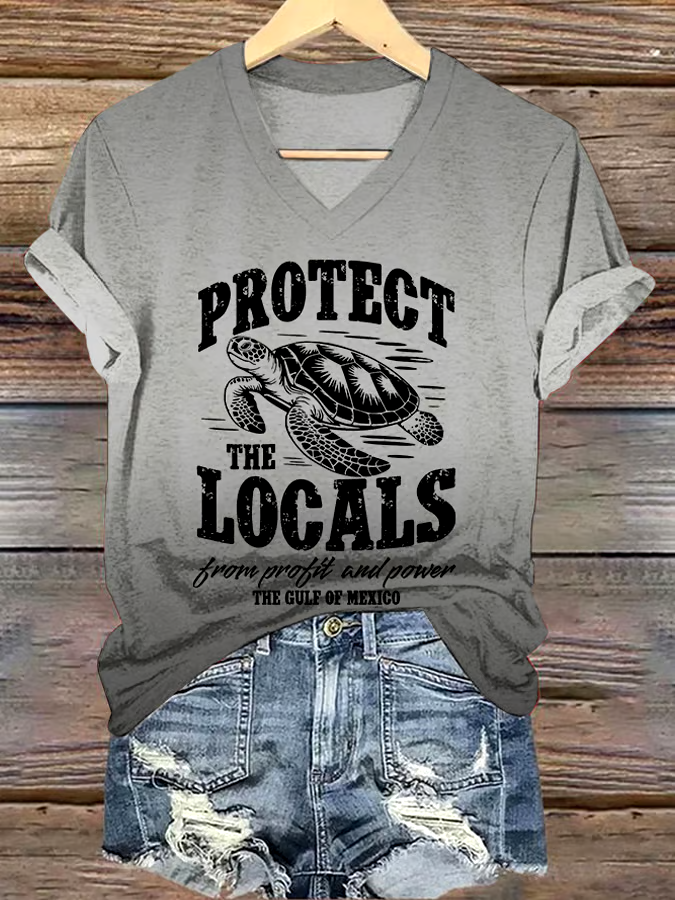 🌊Buy 3 get 12% off丨Women's Gulf Of Mexico Print V Neck T-Shirt 🌊Buy 3 get 12% off丨Women's Gulf Of Mexico Print V Neck T-Shirt