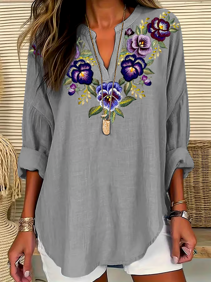 💜Buy 3 get 12% off丨Women's Alzheimer's Purple Floral Casual Shirt 💜Buy 3 get 12% off丨Women's Alzheimer's Purple Floral Casual Shirt