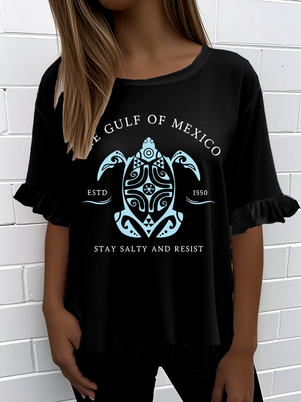 🌊Buy 3 get 12% off丨Women's Gulf Of Mexico Print Round Neck T-Shirt 🌊Buy 3 get 12% off丨Women's Gulf Of Mexico Print Round Neck T-Shirt