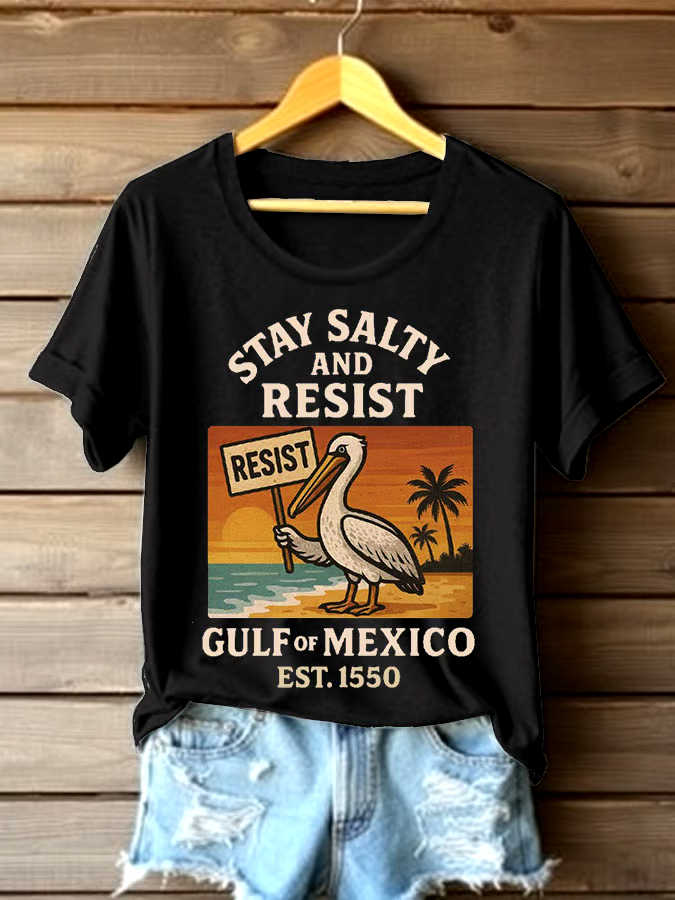 🌊Buy 3 get 12% off丨Women's Gulf Of Mexico Printed Round Neck T-shirt 🌊Buy 3 get 12% off丨Women's Gulf Of Mexico Printed Round Neck T-shirt